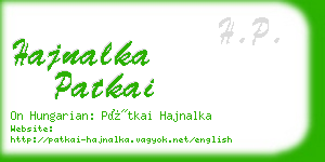 hajnalka patkai business card